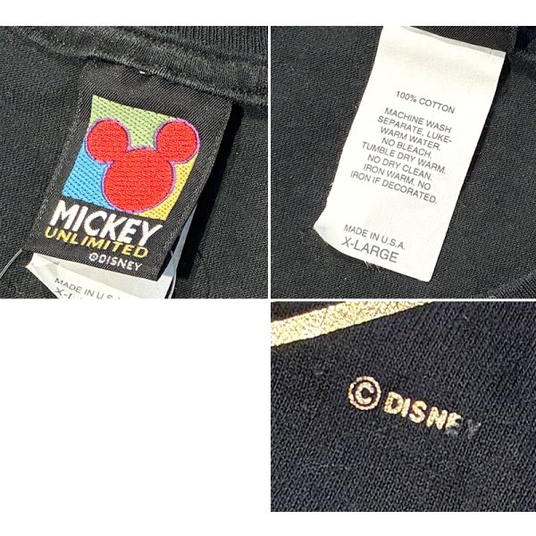画像2: 90's USA製  MICKEY UNLIMITED ミッキー アンリミテッド【ビンテージ】ウォルトディズニー【ミッキーマウス】黒 【Tシャツ】【サイズXL】 
