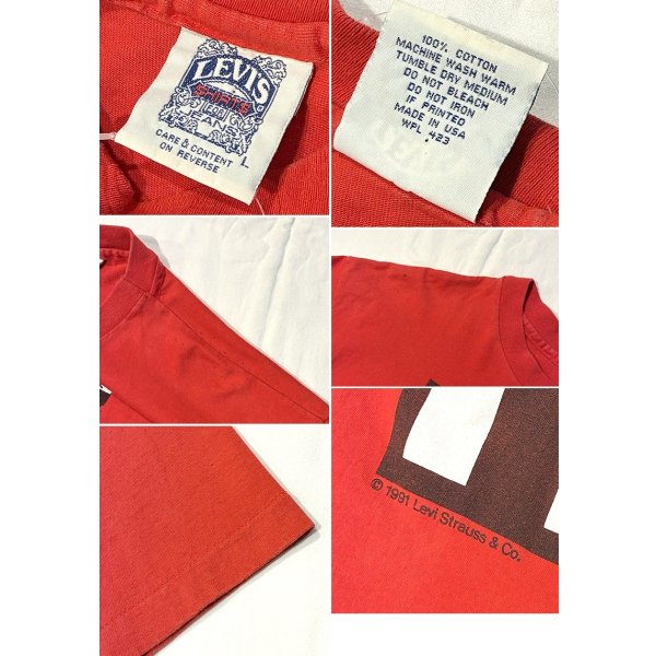 画像2: 【90's】【USA製】【ビンテージ】【LEVI'S】【リーバイス】BUTTON Your FLY【赤】【Tシャツ】【サイズL】 
