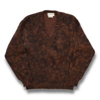 【ビンテージ】【60’ｓ】【モーリス エル ロスチャイルド】MAURICE L ROTHSCHILD【ブラウンｘオレンジ】【モヘア】【Ｖネックセーター】Ｍサイズ 