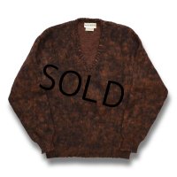 【ビンテージ】【60’ｓ】【モーリス エル ロスチャイルド】MAURICE L ROTHSCHILD【ブラウンｘオレンジ】【モヘア】【Ｖネックセーター】Ｍサイズ 