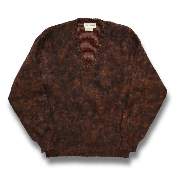 画像1: 【ビンテージ】【60’ｓ】【モーリス エル ロスチャイルド】MAURICE L ROTHSCHILD【ブラウンｘオレンジ】【モヘア】【Ｖネックセーター】Ｍサイズ 