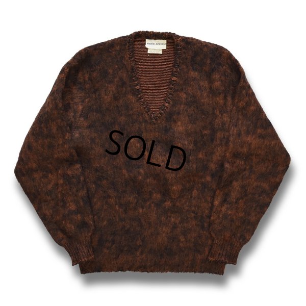 画像1: 【ビンテージ】【60’ｓ】【モーリス エル ロスチャイルド】MAURICE L ROTHSCHILD【ブラウンｘオレンジ】【モヘア】【Ｖネックセーター】Ｍサイズ 
