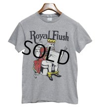 ビンテージ【DELTA】Royal Flush【キング】プリント【グレー】Tシャツ 【サイズS】  