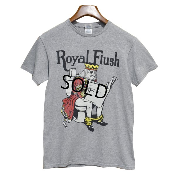 画像1: ビンテージ【DELTA】Royal Flush【キング】プリント【グレー】Tシャツ 【サイズS】  