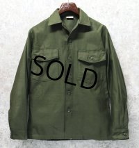 デッドストック【60's】【U.S.ARMY】【米軍実物】【ビンテージ】平ボタン【ユーティリティシャツ】【14 1/2×33】 