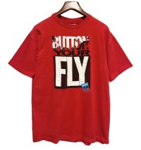 【90's】【USA製】【ビンテージ】【LEVI'S】【リーバイス】BUTTON Your FLY【赤】【Tシャツ】【サイズL】 