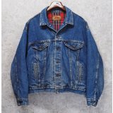 90’s【USA製】ビンテージ【LEVI'S】【リーバイス】【70417-6985】【裏地赤チェック】【デニムジャケット】【サイズXL】 