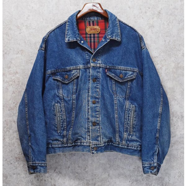 画像1: 90’s【USA製】ビンテージ【LEVI'S】【リーバイス】【70417-6985】【裏地赤チェック】【デニムジャケット】【サイズXL】 