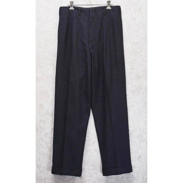 画像1: 50's【ビンテージ】【BOTANY】ボタニー【紺】２タック【ウールスラックス】【ウールパンツ】【W31程度】 
