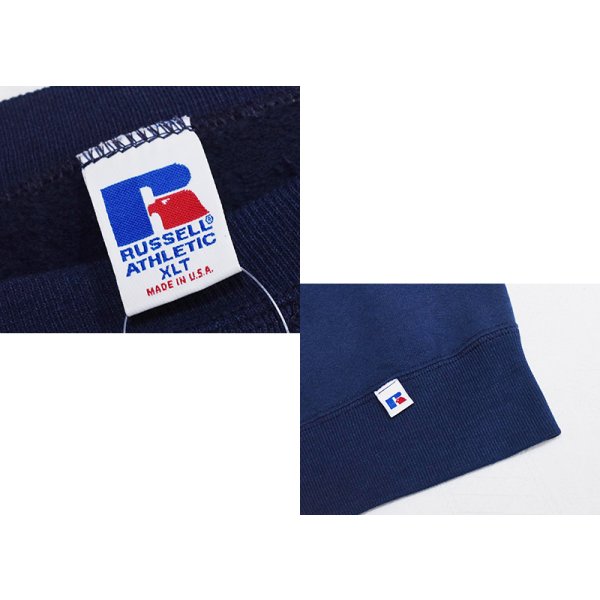 画像2: 90's【USA製】【RUSSELL】ラッセル 【ビンテージ】ネイビー【紺】前V【無地】【クルーネックスウェット】【サイズXLT】 