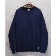 画像1: 90's【USA製】【RUSSELL】ラッセル 【ビンテージ】ネイビー【紺】前V【無地】【クルーネックスウェット】【サイズXLT】<br> (1)