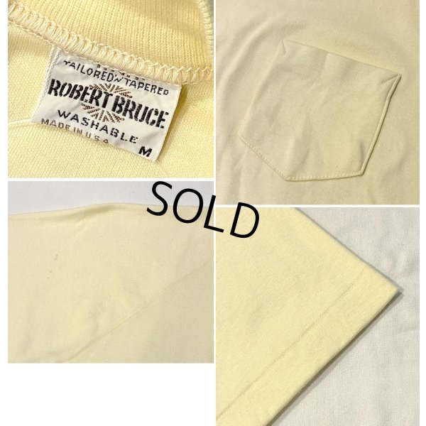 画像2: 【USA製】 ビンテージ【ROBERT BRUCE】【ロバートブルース】【ライトイエロー】【無地】【ポケット付き】【Tシャツ】【サイズM】 