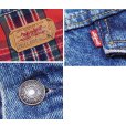 画像2: 90’s【USA製】ビンテージ【LEVI'S】【リーバイス】【70417-6985】【裏地赤チェック】【デニムジャケット】【サイズXL】<br> (2)