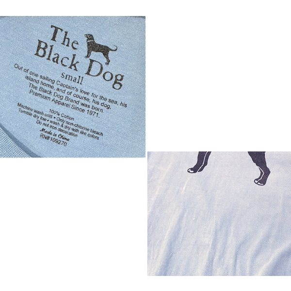 画像2: 【ビンテージ】【The Black Dog】ブラックドッグ【青】【犬プリント】【Tシャツ】【サイズS】 