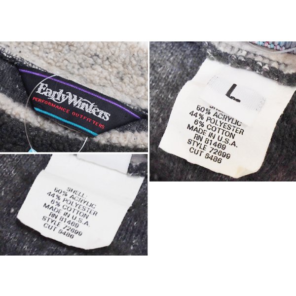 画像2: USA製【ビンテージ】【アーリーウィンター】【Early Winter】【チャコール】【フリースカットソー】ロンT【サイズL】 