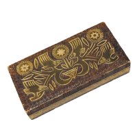 【ビンテージ】【ネイティブ柄】木彫り【ケース】ペンケース　木箱 