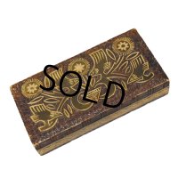 【ビンテージ】【ネイティブ柄】木彫り【ケース】ペンケース　木箱 