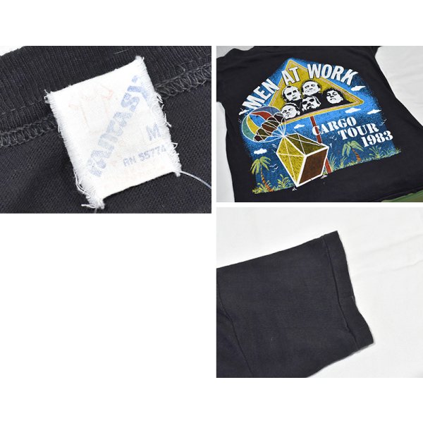 画像2: 80's【パキスタン製】ビンテージ【MEN AT WORK】メン・アット・ワーク【黒】デザイン【バンドTシャツ】【サイズM】 