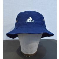 【ビンテージ】【ADIDAS】アディダス【キャンバスコットン】ロゴ入り【バケットハット】【サイズL/XL】 
