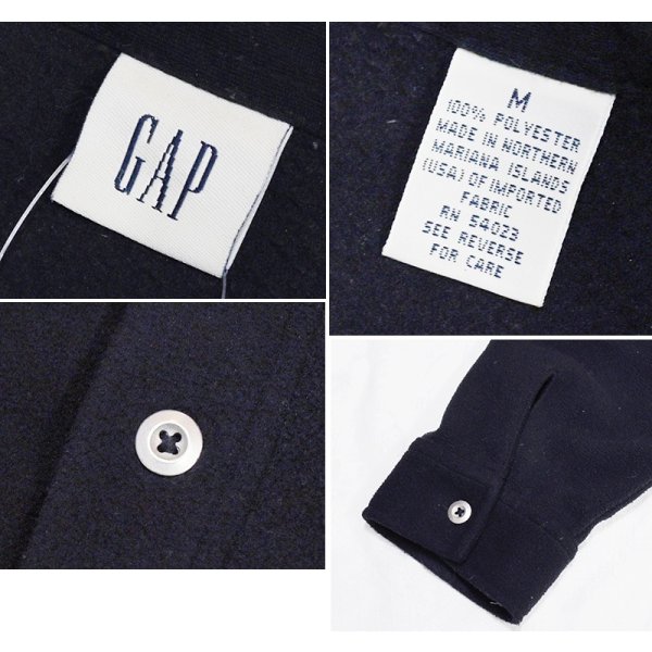 画像2:  ビンテージ【ギャップ】【GAP】【黒】無地【フリースシャツ】【サイズＭ】 