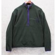 画像1: ビンテージ【ギャップ】【GAP】緑ｘ紫【ハーフジップ】【フリース】【プルオーバー】【サイズＭ】<br> (1)