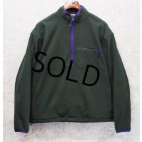 ビンテージ【ギャップ】【GAP】緑ｘ紫【ハーフジップ】【フリース】【プルオーバー】【サイズＭ】 