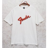 80's~90's【USA製】【ビンテージ】【anvil】アンビル 【シングルステッチ】【Fender】フェンダー【白】ギター【Tシャツ】【サイズXL】 