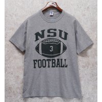 90’s~【USA製】【Russell】【ラッセル】【グレー】【NSU FOOTBAL】フットボール【Tシャツ】【サイズL】 