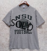90’s~【USA製】【Russell】【ラッセル】【グレー】【NSU FOOTBAL】フットボール【Tシャツ】【サイズL】 