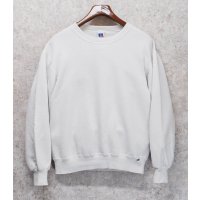 90'ｓ【USA製】【RUSSELL】ラッセル【ビンテージ】白【無地】【クルーネック】前V スウェット【サイズM】 