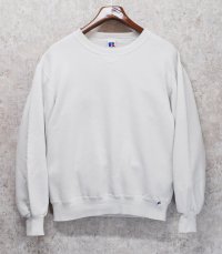 90'ｓ【USA製】【RUSSELL】ラッセル【ビンテージ】白【無地】【クルーネック】前V スウェット【サイズM】 