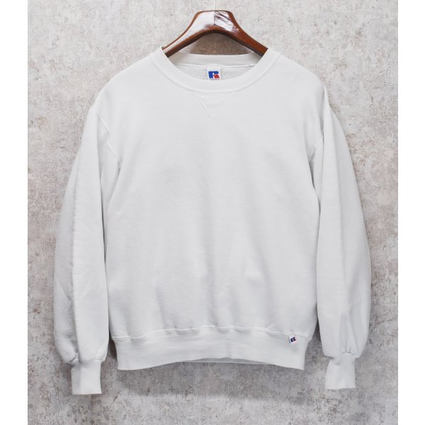 画像1: 90'ｓ【USA製】【RUSSELL】ラッセル【ビンテージ】白【無地】【クルーネック】前V スウェット【サイズM】 