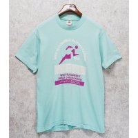 90's【USA製】 ビンテージ【FRUIT OF THE LOOM 】フルーツオブザルーム【ターコイズ】 west bloomfield half marathon 【 Tシャツ】【サイズL】 