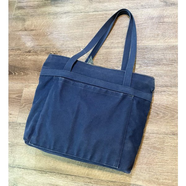 画像3: ∼70's【ビンテージ】【紺ｘ白】模様【トートバッグ】 