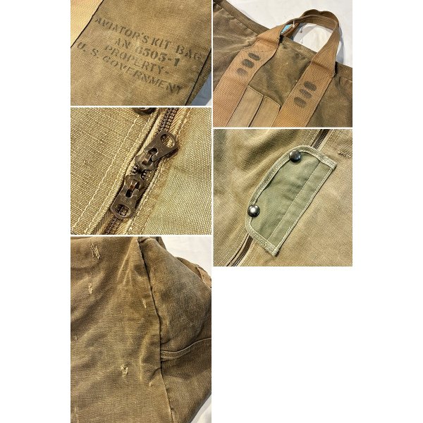 画像2: 40's【ビンテージ】【米軍実物】【U.S.ARMY】【ステンシル入り】【アビエイターキットバッグ】 