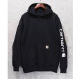 画像1: ビンテージ【carhartt】【カーハート】【RELAXED FIT】黒 袖プリント【パーカー】【サイズM】<br> (1)