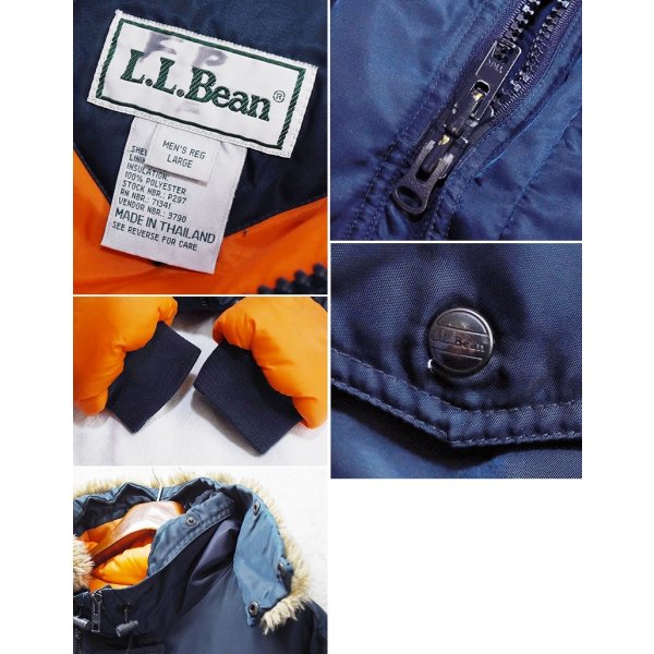 画像2: 90's【ビンテージ】L.L.Bean【ＬＬビーン】【紺】N-3B型【中綿入りパーカー】【サイズL】 