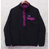 ビンテージ【パタゴニア】patagonia【紫ｘ黒】リバーシブル【スナップT】【フリースプルオーバー】【サイズW-M程度】 