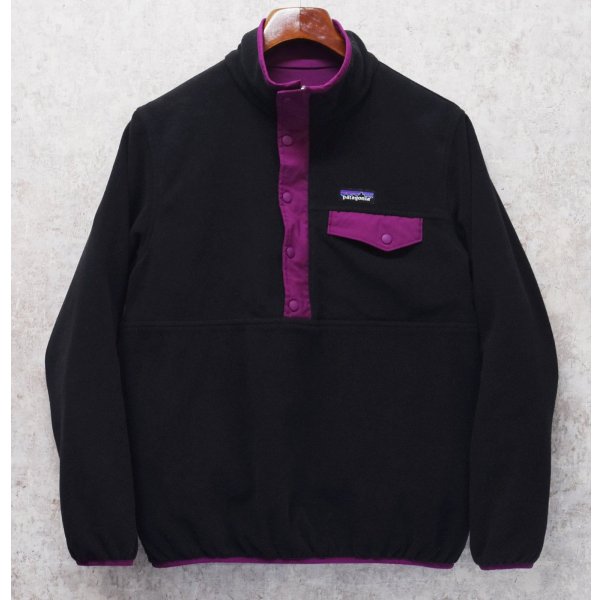 画像1: ビンテージ【パタゴニア】patagonia【紫ｘ黒】リバーシブル【スナップT】【フリースプルオーバー】【サイズW-M程度】 