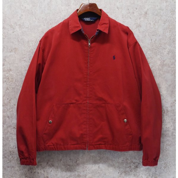 画像1: 〜90's ビンテージ【ラルフローレン】【RALPH LAUREN】【赤】コットン【スウィングトップ】【ジップアップブルゾン】【サイズM】 