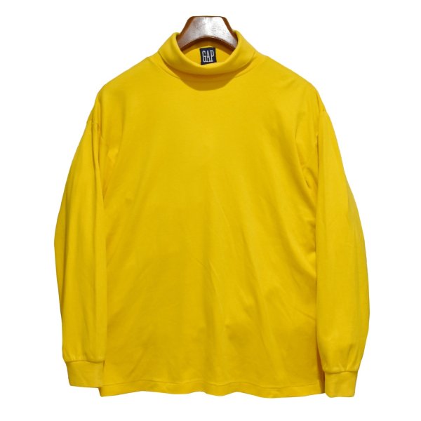 画像1: ビンテージ 【GAP】オールドギャップ【マスタード】無地【タートルネックロンT】【サイズL】 