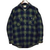 70's【USA製】【ビンテージ】【FIVE BROTHER】【ファイブブラザー】紺×緑【チェック柄】【ネルシャツ】フランネルシャツ【US15】 
