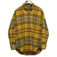 90's~【ビンテージ】【オールドギャップ】【GAP】オレンジ【チェック柄】【ネルシャツ】フランネルシャツ【BDシャツ】【サイズL】 