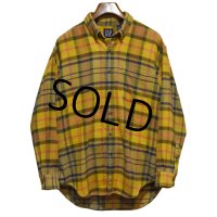 90's~【ビンテージ】【オールドギャップ】【GAP】オレンジ【チェック柄】【ネルシャツ】フランネルシャツ【BDシャツ】【サイズL】 