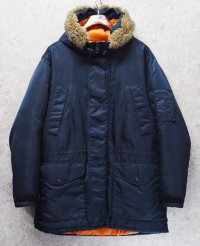 90's【ビンテージ】L.L.Bean【ＬＬビーン】【紺】N-3B型【中綿入りパーカー】【サイズL】 