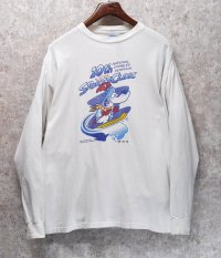 【90’s】USA製【ALL SPORT】ビンテージ【スキー】イラスト【白】【ロンT】【サイズXL】 