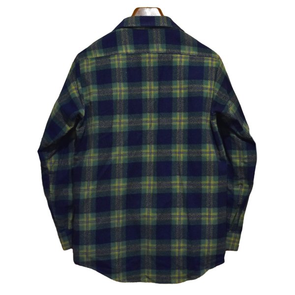 画像3: 70's【USA製】【ビンテージ】【FIVE BROTHER】【ファイブブラザー】紺×緑【チェック柄】【ネルシャツ】フランネルシャツ【US15】 