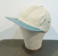 90's~【USA製】【ビンテージ】【ベージュ×ツバ緑】BBキャップ【ベースボールキャップ】フリーサイズ 