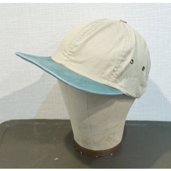 画像1: 90's~【USA製】【ビンテージ】【ベージュ×ツバ緑】BBキャップ【ベースボールキャップ】フリーサイズ 