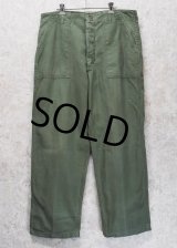 【60's】【米軍実物】【ビンテージ】【U.S.ARMY】OG107【UFOボタン】Wステッチ【ボタンフライ】【ベイカーパンツ】【ユーティリティパンツ】【38ｘ31】 